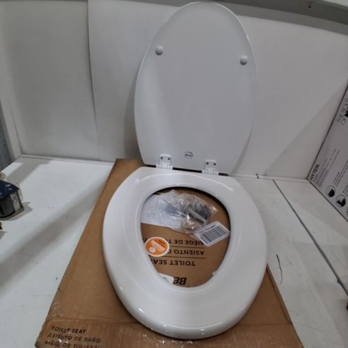 BEMIS LIFT-OFF ELONGATED CLOSED FRONT ENAMELED WOOD TOILET SEAT 18.5" - COTTON WHITE (MODEL: 1500EC 000) image 2