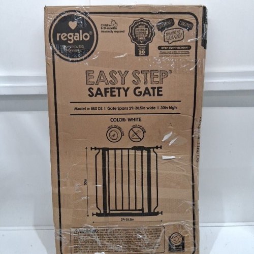 REGALO EASY-STEP METAL WALK-THROUGH SAFETY GATE - 30" X 29'' - 38.5'' - WHITE (MODEL: 1160DS) image 3