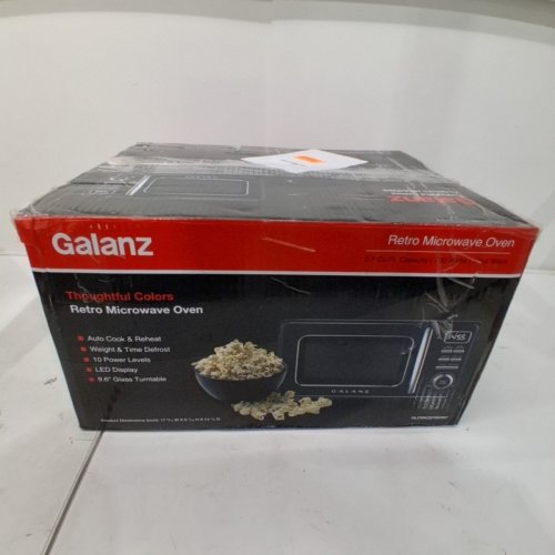 GALANZ RETRO STYLE COUNTERTOP MICROWAVE OVEN - 0.7CU.FT - BLACK (MODEL: GLCMKZ07BKR07) image 5