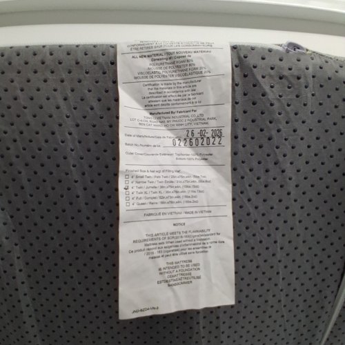 TRI FOLDING NARROW MATTRESS - TWIN - GREY/WHITE image 3