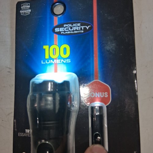 2PC POLICE SECURITY FLASHLIGHT/LASER POINTER- 100 LM - BLACK (MODEL: 99702-C) image 3