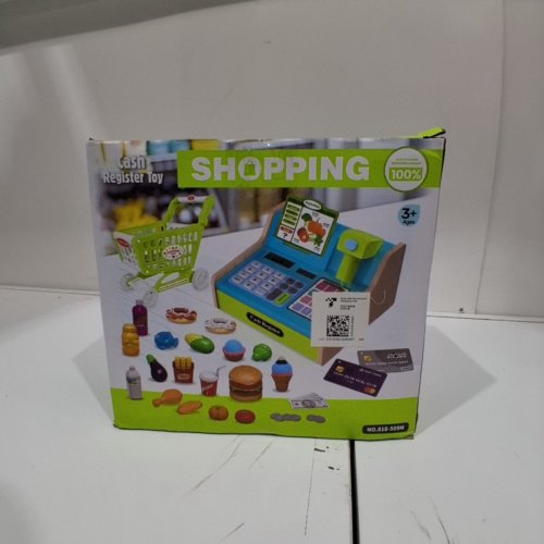 SHOPPING TOY CASH REGISTER PLAY SET - MULTICOLOR WOOD (ITEM: 818-509M) image 3