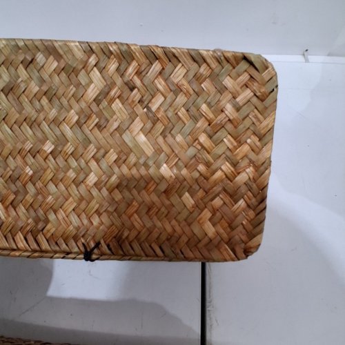 2PK WOVEN STORAGE BASKETS WITH LIDS - 9" X 5.5" X 3" - BROWN image 4