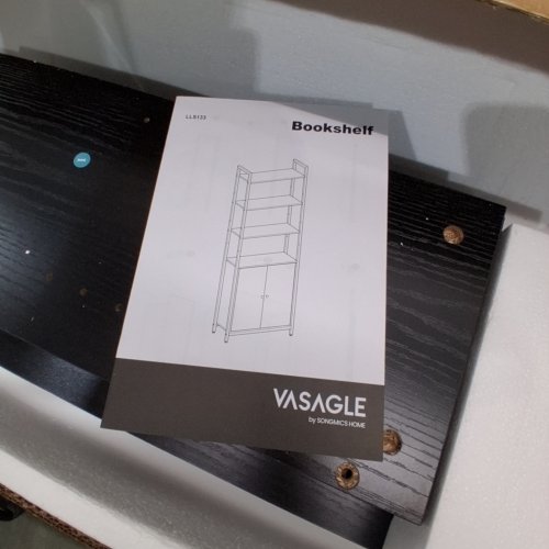 VASAGLE 6-TIER STANDING SHELF BOOKCASE WITH ADJUSTABLE SHELVES - 62.8" X 9.4" X 23.6" - BLACK - (MODEL: LLS133B01) image 4