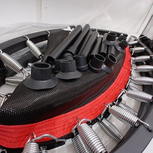 KANCHIMI FOLDING MINI FITNESS INDOOR EXERCISE WORKOUT REBOUNDER TRAMPOLINE- 48" - 330LBS - BLACK/RED ‎(MODEL: BC-01) image 3