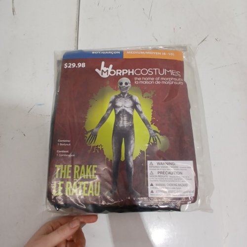 BOY'S THE RAKE SKINSUIT COSTUME - MEDIUM - GREY/BLACK image 2