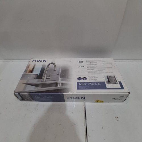 MOEN ADLER ONE-HANDLE HIGH ARC PULLDOWN KITCHEN FAUCET WITH POWER CLEAN AND OPTIONAL DECK PLATE - SPOT RESIST STAINLESS (MODEL: 87233SRS) image 4