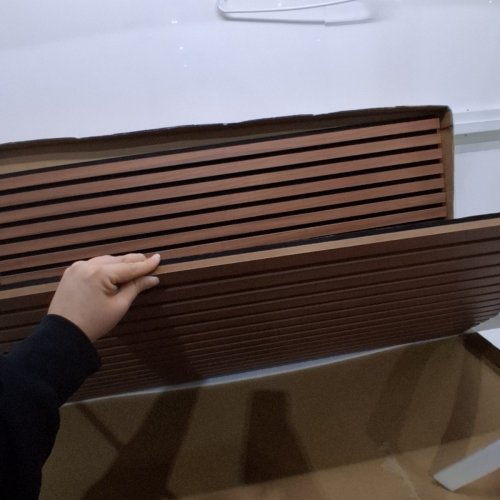2PK ART3D WOOD SLAT SOUND ABSORBING ACOUSTIC WALL PANELS - 23.6" X 47.2" - WALNUT (MODEL: A3111XP2) image 3