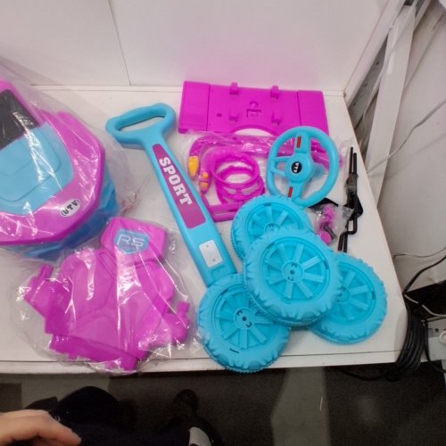ROVERKID 2-IN-1 KIDS SPORT RIDE ON & PUSH CAR - 50LBS MAX - PINK/BLUE (MODEL: 312) image 4