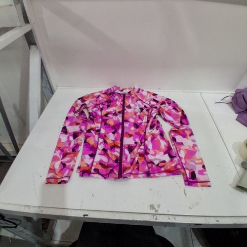 REEBOK FULL ZIP RASHGUARD SWIM SHIRT - LARGE - PINK (MODEL: RE-R104) image 2