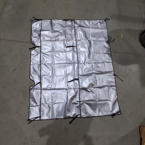 REVERSIBLE WINDSHIELD COVER & CARRYING BAG - 45.5" X 56" - UNIVERSAL FIT - BLUE/SILVER image 3