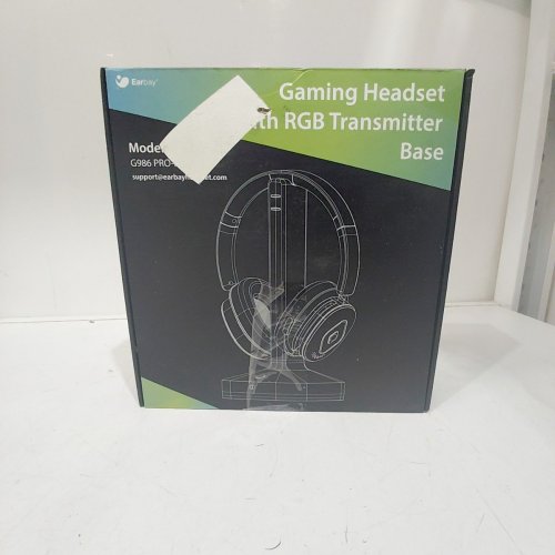 EARBAY WIRELESS GAMING HEADSET WITH RGB TRANSMITTER BASE - 2.4GHZ - WHITE - (MODEL: G-96) image 4