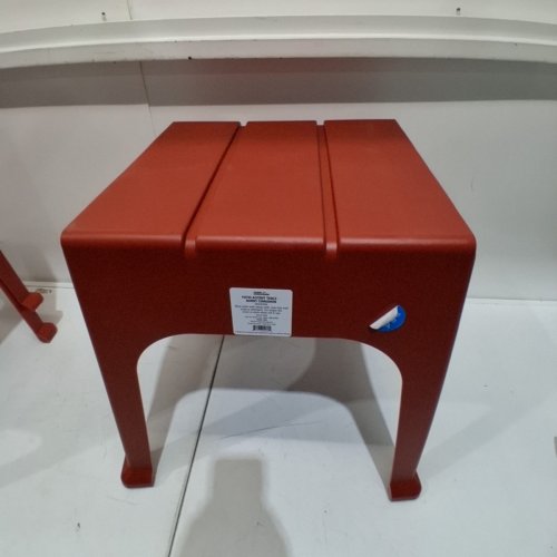 ROOM ESSENTIALS STACKABLE PATIO ACCENT TABLE - 17.9" X 18.9" X 18.9" - RED image 3