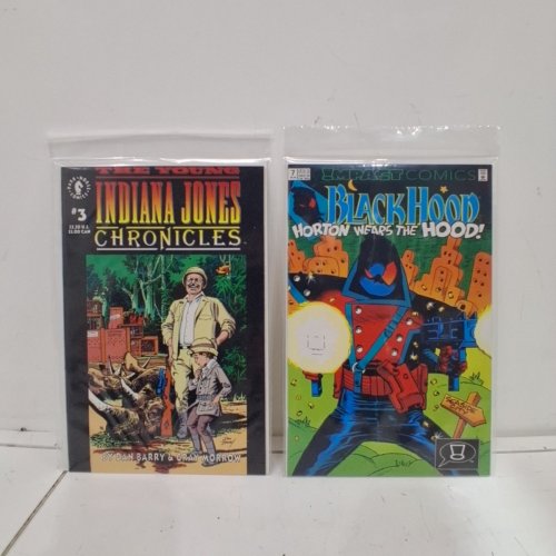 4 ASSTD IMPACT, VALIANT, AND DARK HORSE COMIC BOOKS - BLOODSHOT #5, THE JAGUAR #9, THE YOUNG INDIANA JONES CHRONICLES #3, BLACK HOOD #7 - VARIOUS AUTHORS image 3