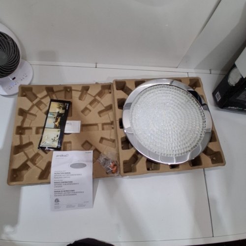 ARTIKA FLUSH MOUNT GLITTER CEILING LIGHT FIXTURE - 13.5" X 2.4" - CHROME (MODEL: CLGL-C1 / 1373426) image 2