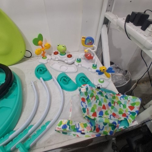 BRIGHT STARTS BOUNCE BOUNCE BABY 2-IN-1 ACTIVITY CENTER JUMPER AND TABLE - 6M+ - PLAYFUL POND GREEN (MODEL: 11565) image 5