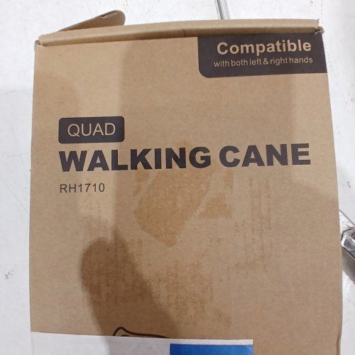 HEALTH BAZAAR ADJUSTABLE QUAD WALKING CANE - BLACK AND GRAY (MODEL: RH1710) image 2