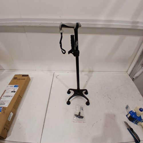 HEALTH BAZAAR ADJUSTABLE QUAD WALKING CANE - BLACK AND GRAY (MODEL: RH1710) image 3