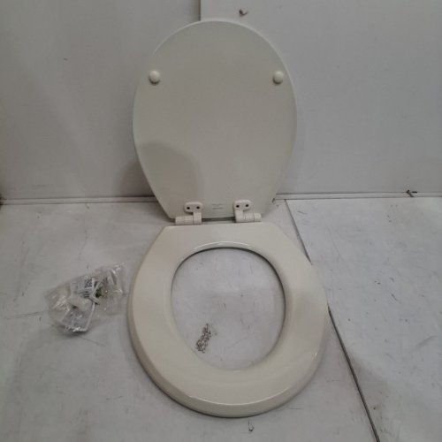BEMIS ROUND ENAMELED WOOD SLOW CLOSE TOILET SEAT - 17.3" X 14.4" - BISCUIT (MODEL: 1847SLOW 346) image 3