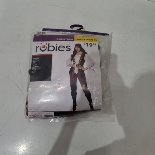 4PC WOMEN'S RUBIES PIRATE COSTUME - LARGE (12-14) - BLACK AND RED (ITEM: 700214) image 2