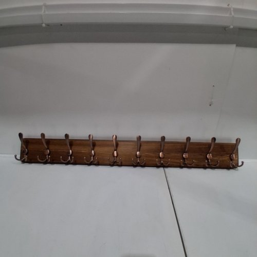 2PK SKOLOO RUSTIC WALL-MOUNT COAT RACK - 38.6" X 5.1" - BROWN/BRONZE (MODEL: SL-TH-3IN1-SB-HG-10-2P) image 4