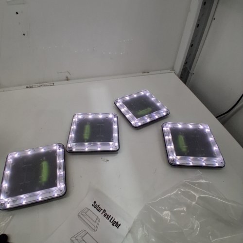 4PK FIONSUN SOLAR POWERED FENCE POST LIGHTS - 5" - BLACK image 2