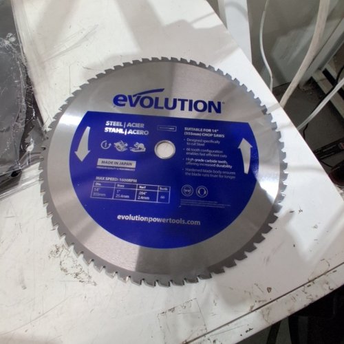 EVOLUTION MILD STEEL CARBIDE BLADE FOR CIRCULAR/CHOP SAW - 355MM - STEEL/BLUE (MODEL: M355TCT-66CS) image 2