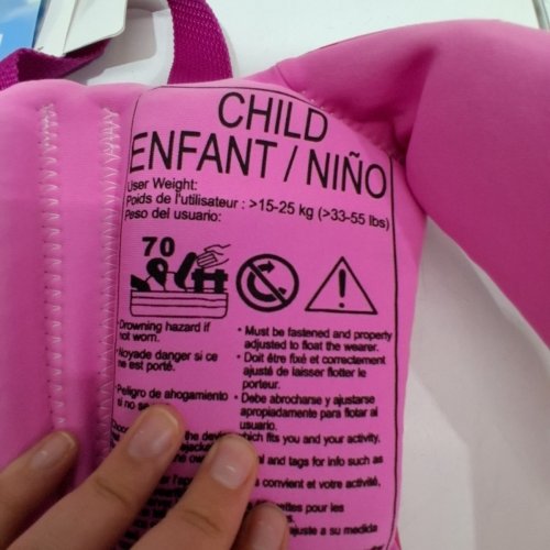 KIDS HYPERLITE WAKE CO. LIFE JACKET PERSONAL FLOATATION DEVICE - CHILD 33LBS-55LBS - PINK image 3