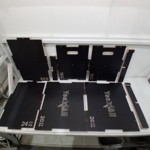 YES4ALL 3-IN-1 WOODEN PLYOMETRIC BOX WITH A NON-SLIP SURFACE FOR HOME WORKOUT - 24" X 20" X 16'' - BLACK image 5