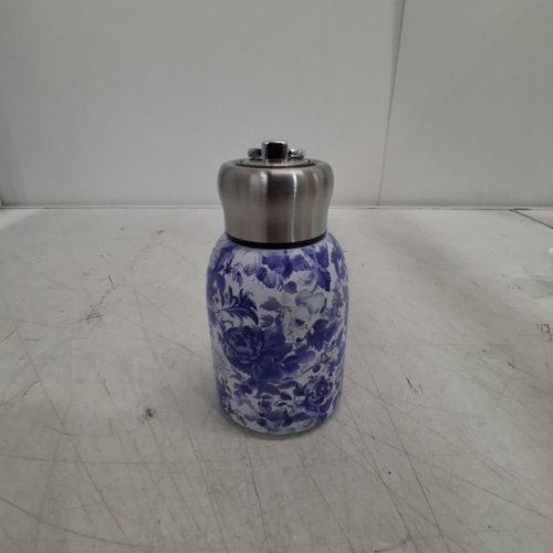 STYLISH & PORTABLE INSULATED WATER BOTTLE - 300ML - VINTAGE FLORAL BLUE image 2