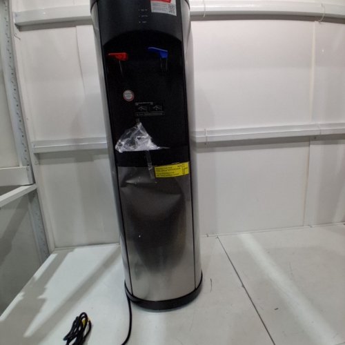 FRIGIDAIRE STAINLESS STEEL HOT & COLD WATER COOLER DISPENSER WITH COMPRESSOR-COOLED TOP-LOADING UNIT FOR 3–5 GAL BOTTLES, SAFETY-LOCK HOT TAP, ADJUSTABLE COLD TEMPERATURE, REMOVABLE DRIP TRAY - BLACK/STAINLESS STEEL - (MODEL: EFWC519) image 4