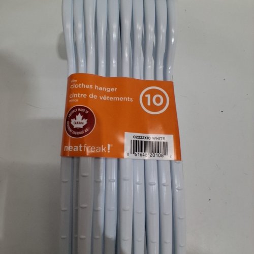 10PK NEATFREAK! SLIM PLASTIC CLOTHES HANGERS - WHITE image 3