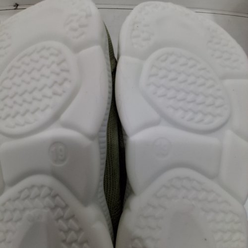 UNISEX TODDLER STRETCH SOCK SLIP ON SHOES - SIZE 4 - WHITE/GREEN image 2