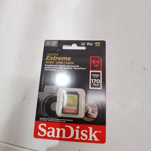 SANDISK 64GB EXTREME SDXC UHS-I CARD - C10, U3, V30, 4K UHD, SD CARD (MODEL: SDSDXV2-064G-GNCIN) image 2