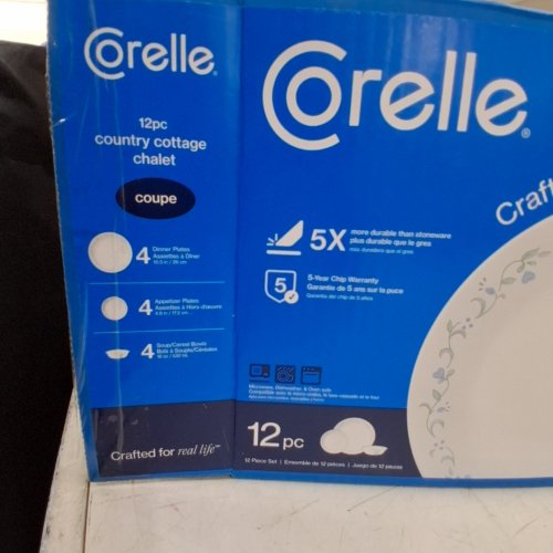 12PC CORELLE COUNTRY COTTAGE DINNERWARE SET - WHITE image 2