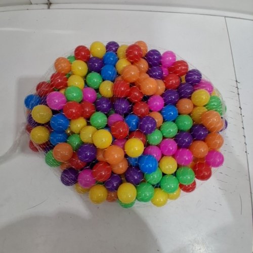 200PK MINI CRUSH PROOF PLASTIC PLAY BALL PIT BALLS WITH STORAGE MESH BAG - ONE SIZE - MULTICOLOR image 2