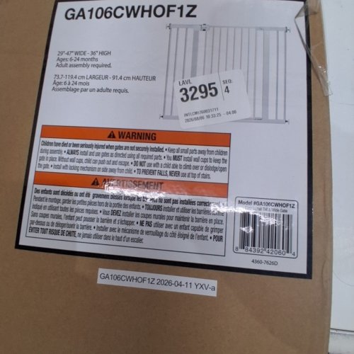 SAFETY 1ST EASY INSTALL TALL AND WIDE WALK THRU GATE - 29"-47" X 36" - WHITE (MODEL: GA106CWHOF1Z) image 4