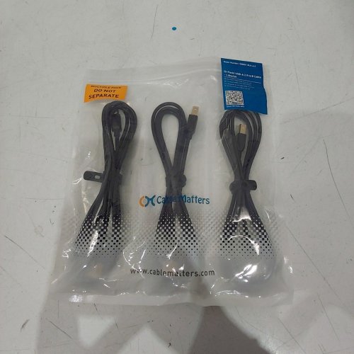 3PK CABLE MATTERS USB-A 2.0 TO USB-B CABLES - 6FT - BLACK image 2
