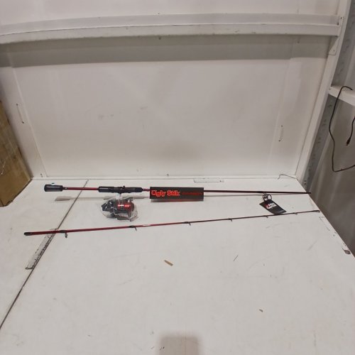 2PC UGLY STIK CARBON MEDIUM FAST FISHING ROD - 6FT 6" - 6-12LB LINE - RED (MODEL: USCBSP662M) image 2