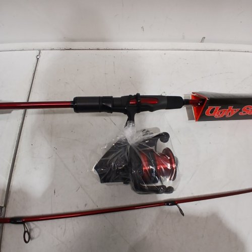 2PC UGLY STIK CARBON MEDIUM FAST FISHING ROD - 6FT 6" - 6-12LB LINE - RED (MODEL: USCBSP662M) image 3