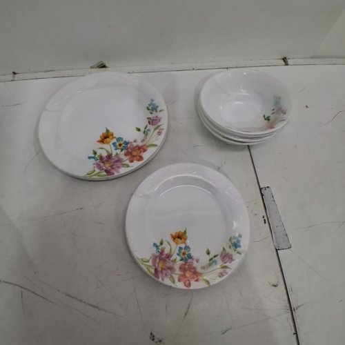 12PC ULTRA BY GIBSON FLORAL OPAL GLASS DINNERWARE SET - BLOOMING ROSE (MODEL: 97246.12 ) image 3