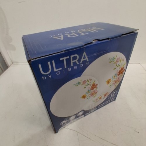 12PC ULTRA BY GIBSON FLORAL OPAL GLASS DINNERWARE SET - BLOOMING ROSE (MODEL: 97246.12 ) image 4