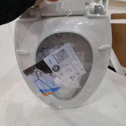 GARVEE ELONGATED SOFT CLOSE TOILET SEAT - 18.5" - WHITE image 2
