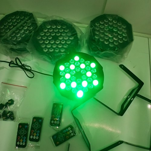 4PK MOSFIATA LED PAR LIGHT RGB 36 LED STAGE LIGHTS SOUND ACTIVATED DMX CONTROL, 7 MODES UPLIGHTING LIGHTS WITH REMOTE CONTROL - 110 V - BLACK (MODEL: PAR-36) image 2