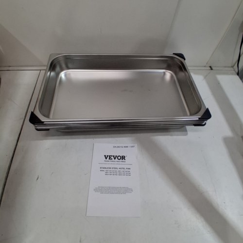 6PK STAINLESS STEEL HOTEL PAN SET - 2.5" DEEP - SILVER - (MODEL: HZ811-65T GN PAN) image 2