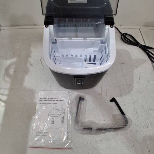 SIMZLIFE COUNTERTOP ICE MAKER MACHINE WITH HANDLE, BASKET AND SCOOP - MAKES 26 LBS PER DAY - BLACK (MODEL: IM003-BBL-CAZX) image 4