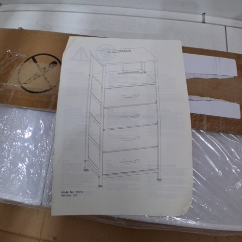 SOMDOT 4-DRAWER TALL DRESSER STAND WITH ADJUSTABLE LED LIGHTS - 15.7" X 11.8" X 34.1" - WHITE (MODEL: FD118) image 2