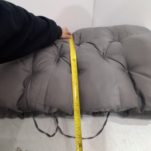 OUTDOOR FURNITURE BENCH REPLACEMENT TUFTED CUSHION - 40" X 40" - GREY image 4