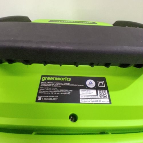 GREENWORKS 13 AMP CORDED DETHATCHER - 14" - (MODEL: DHA103) image 8