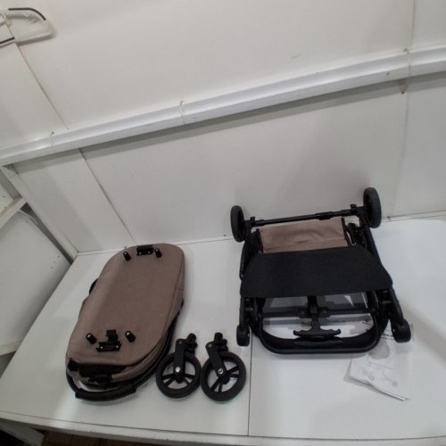WEDYVKO FOLDABLE PORTABE PET STROLLER WITH STORAGE BASKET - 44LBS CAPACITY - COFFEE image 4